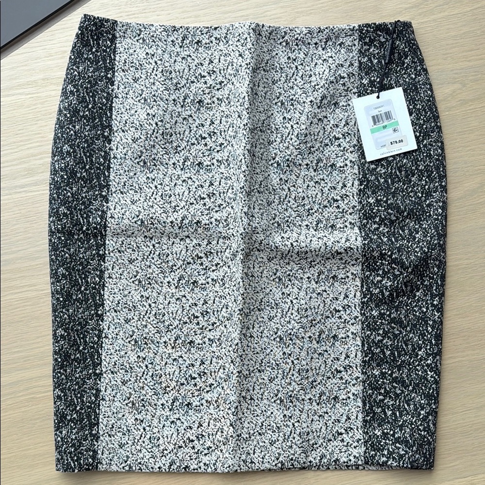 Calvin Klein Black and White Pencil Skirt Knee-Length Work